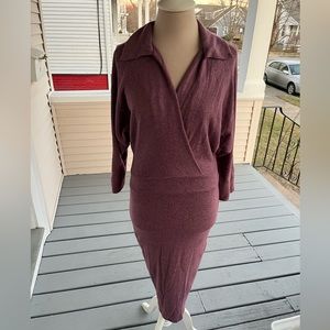Kimcine Curve Soft Stretch Dress M Mauve Dressy Workwear VGUC Fall Winter